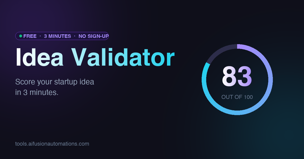 Idea Validator — score your startup idea in 3 minutes