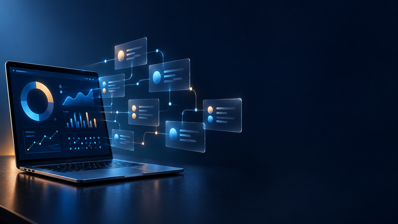 Editorial illustration of an AI usage dashboard and transparent audit trail