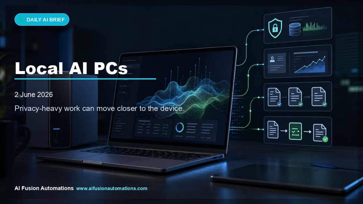Local AI PCs and business workflow dashboard