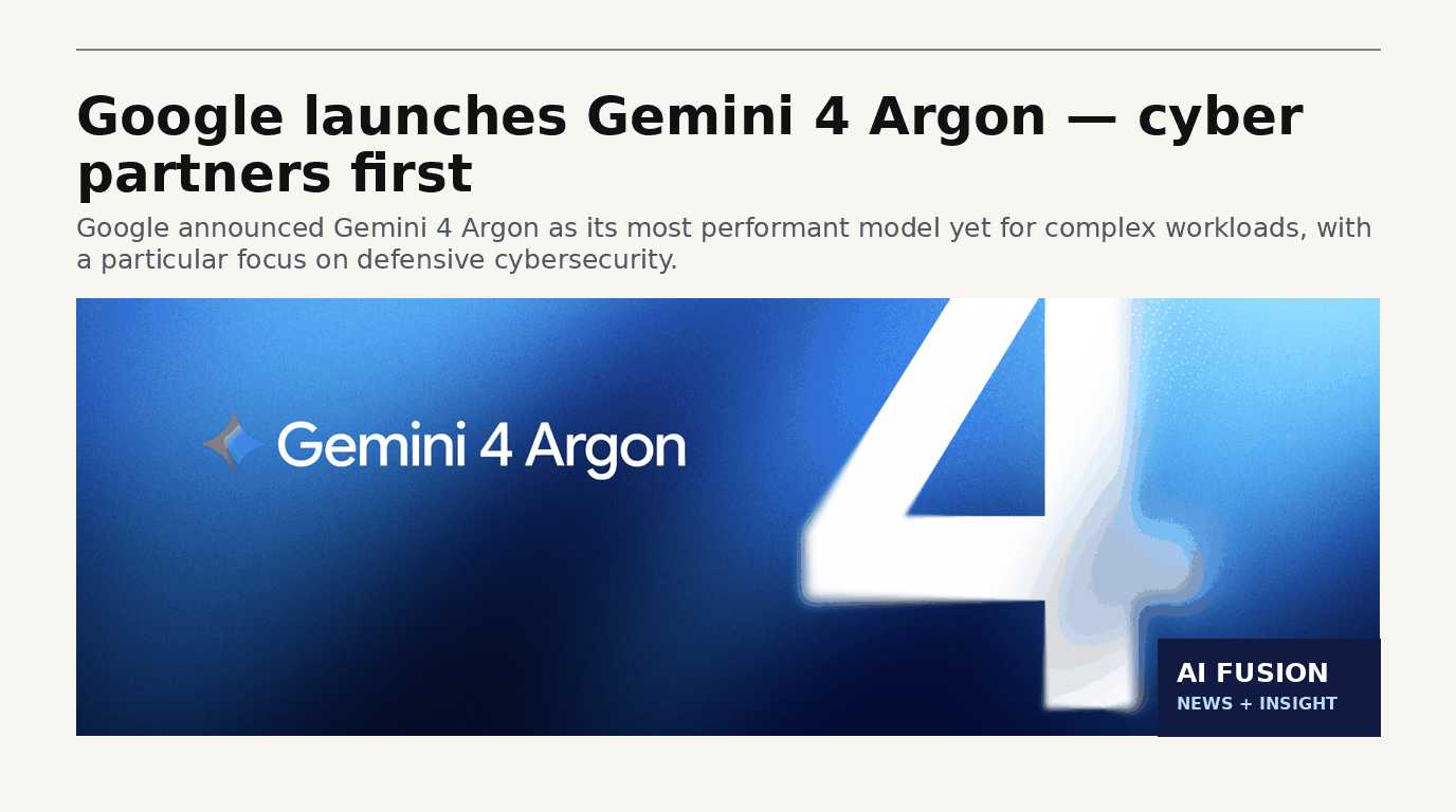Google launches Gemini 4 Argon, initially limited to Fairwind cyber partners — 2 Oct 2026