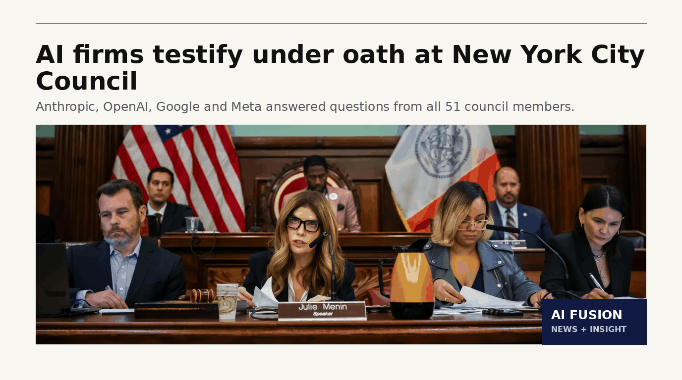 AI firms testify under oath at New York City Council — 6 Oct 2026