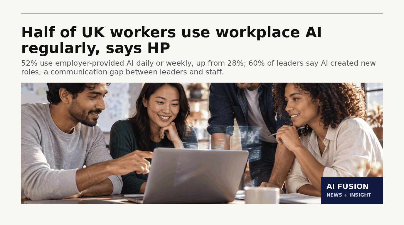 Half of UK workers use workplace AI regularly, says HP — 8 Oct 2026