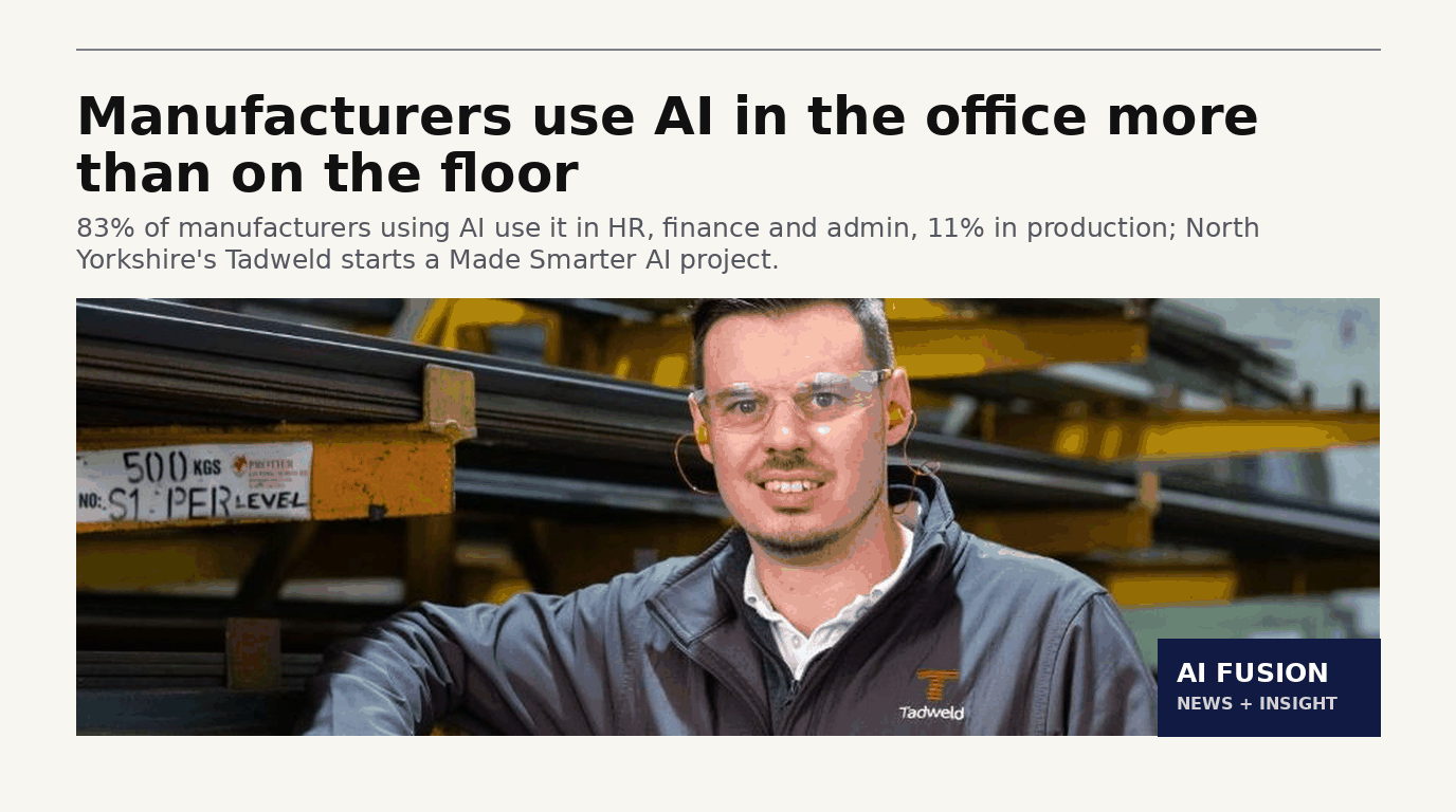 Manufacturers use AI in the office more than on the floor — 8 Oct 2026